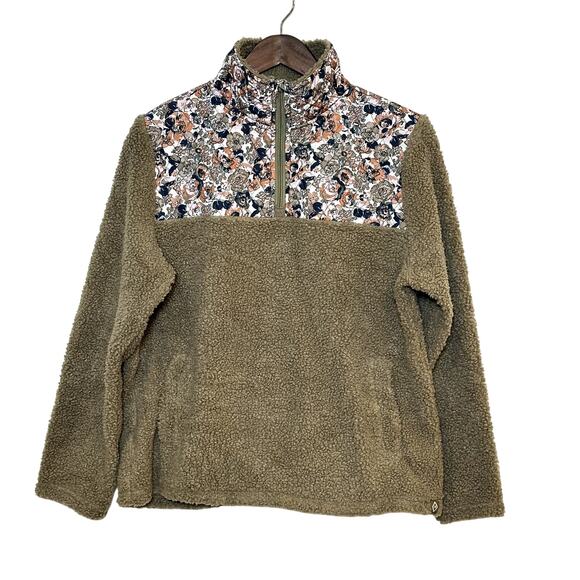 Vera Bradley Sweaters - VERA BRADLEY 1/4 Zip Fleece Quilted Pullover Size M Classic Preppy Casual Chic